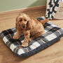 Personalised Deep Duvet Navy Check Medium Dog Bed, thumbnail 3 of 5