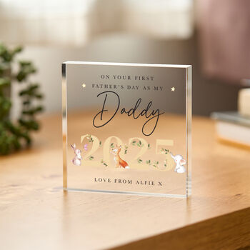 Personalised Woodland Daddy Plaque First Father’s Day Gift, 2 of 4