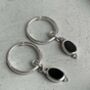 Sterling Silver Black Onyx Dreamy Sleepers Hoops, thumbnail 5 of 9