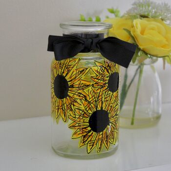 Sunflower Hand Painted Bud Vase, 4 of 8