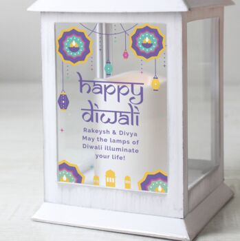 Personalised Diwali White Lantern, 3 of 4