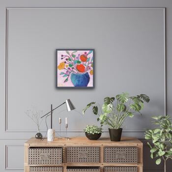 Neon Bright Abstract Floral Painting, 10 of 10