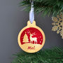 Personalised Silver Or Gold Metal Deer Christmas Bauble, thumbnail 3 of 3