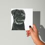 Rotweiller Dog Hand Drawn Greeting Card, thumbnail 2 of 2