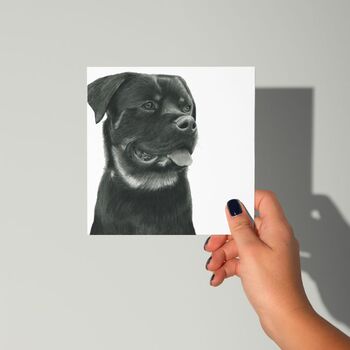 Rotweiller Dog Hand Drawn Greeting Card, 2 of 2