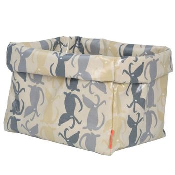 Oilcloth Dog Toy Storage Basket In Rufus Fabric, 2 of 4