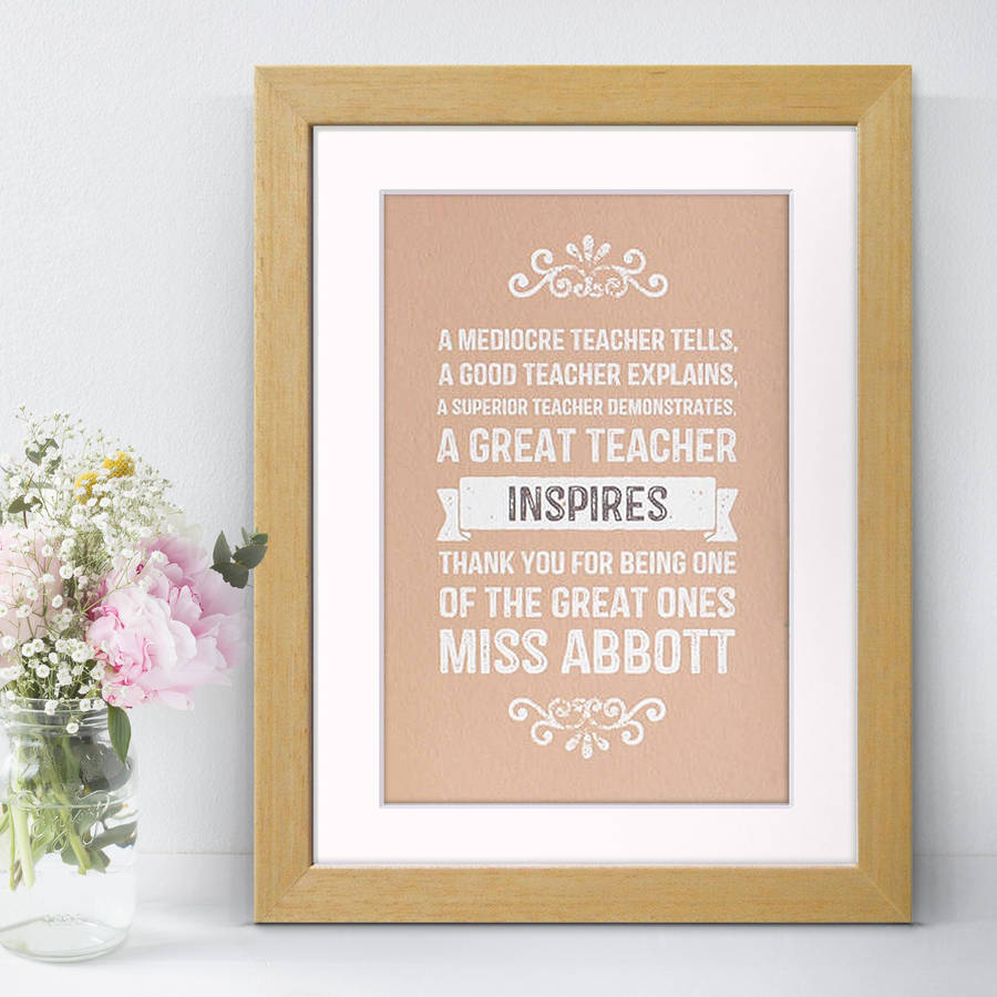 Teacher Personalised Print By Cloud 9 Design | notonthehighstreet.com