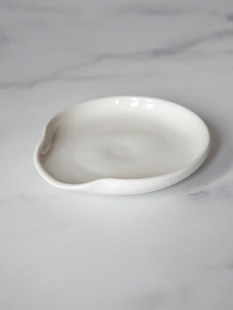 White Stoneware Spoon Rest Free Shipping, 5 of 5
