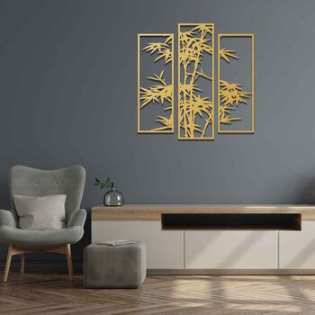 Three Piece Wooden Tree Branch Art Set, Modern Decor, 5 of 7