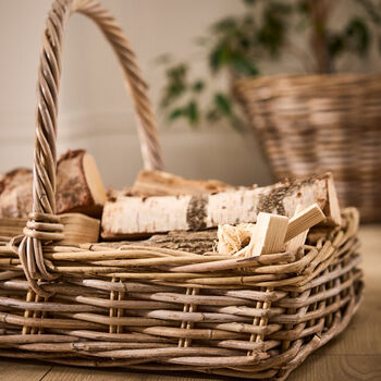 Katoro Wicker Log Basket With Handle, 2 of 4