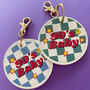Personalised 90's, 80's, 70's Checkerboard Keyring, thumbnail 5 of 6