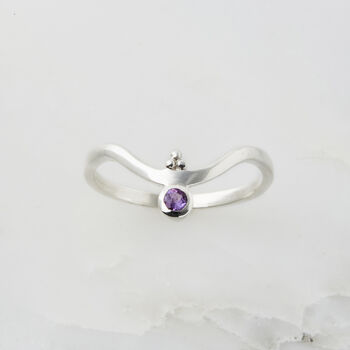 Holi Jewel Sterling Silver Birthstones Stacking Ring, 2 of 11