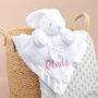 Personalised White Bunny Baby Comforter, thumbnail 6 of 6