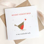 Christmas Card For Wife: Robin With Red Heart Design, thumbnail 5 of 5