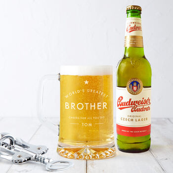 'Worlds Greatest Brother' Personalised Beer Tankard, 2 of 4