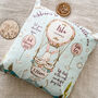 Personalised Rabbit Balloon Keepsake Birth Cushion, thumbnail 2 of 6