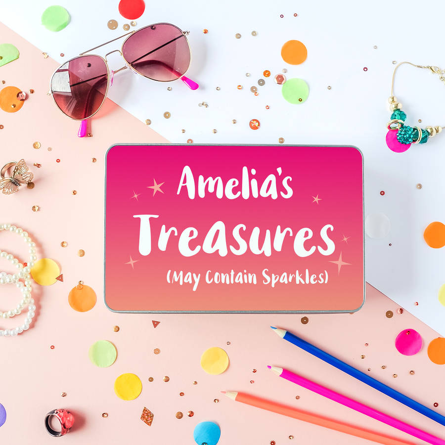 Children's Personalised 'Treasures' Storage Tin, 1 of 6