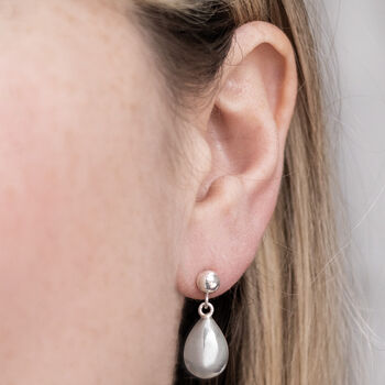 Sterling Silver Rain Drop Studs, 2 of 6
