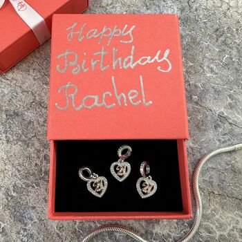 21st Birthday Charm Personalised Silver Gift For Her, 3 of 9