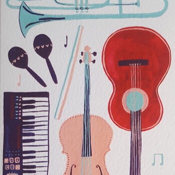 Musical Instrument Greetings Card, 4 of 5