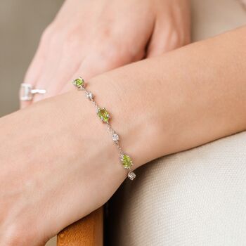 Peridot Bracelet In Sterling Silver And Gold, 2 of 12