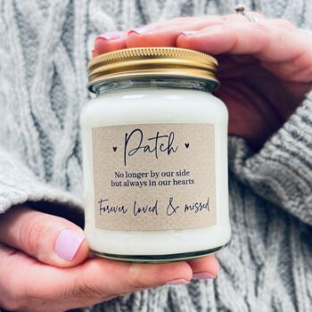 Personalised Pet Remembrance Scented Soy Candle, 2 of 7