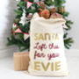 'Santa Left This For You' Name In Lights Christmas Sack, thumbnail 2 of 8
