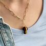 Mushroom Gemstone Pendant Long Link Chain Necklace, thumbnail 1 of 5