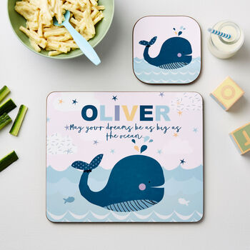 Personalised Children's Whale Placemat Set, 4 of 4