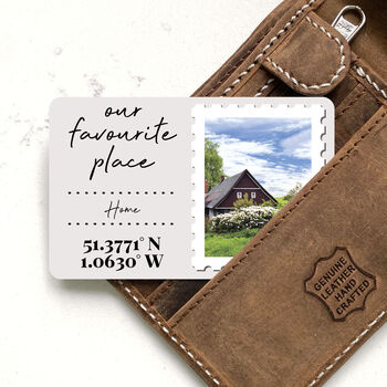 Personalised Favourite Place Wallet Metal Photo Card, 6 of 8