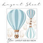 Large Hot Air Balloon Textile Wall Sticker Set, thumbnail 5 of 6
