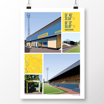 Oxford United Views Of The Manor Ground Poster, 2 of 7