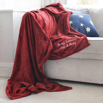 Personalised Red Blanket With Your Own Text, 2 of 6
