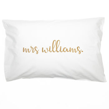 Wedding Mr And Mrs Personalised Pillow Case Set, 6 of 10