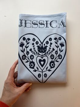 Personalised Scandi Heart Apron, Birthday Gift For Her, 4 of 12