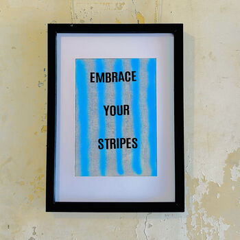 Stripe Hand Printed Repurposed Linen Wall Hanging Print, 7 of 7