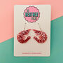 Pink Shrimp Glitter Earrings, thumbnail 1 of 3