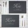 Personalised His And Hers Slate Placemat Set, thumbnail 2 of 3