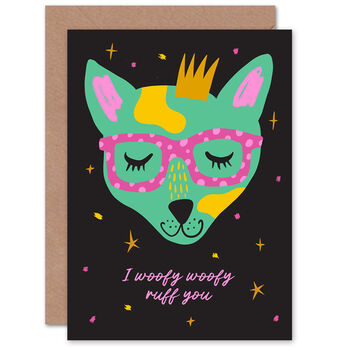 Woofy Ruff Really Love You Dog With Glasses Card, 2 of 4