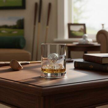 Personalised Golf Pewter Whisky Glass, 2 of 4
