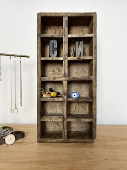 Vintage Wooden Compartment Organiser Tray, 4 of 6