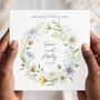Floral On Your Wedding Day Blue Card, Mr And Mrs Wedding Card, thumbnail 1 of 3