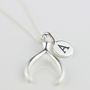 Personalised Solid Silver Lucky Wishbone Necklace, thumbnail 2 of 5
