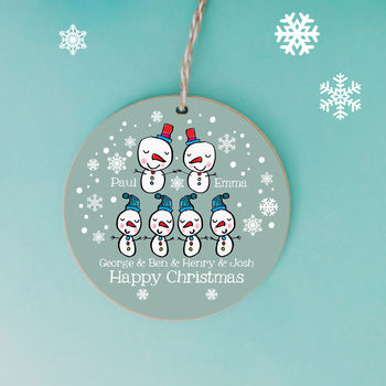 Personalised Family Christmas Snowmen Decoration, 3 of 4