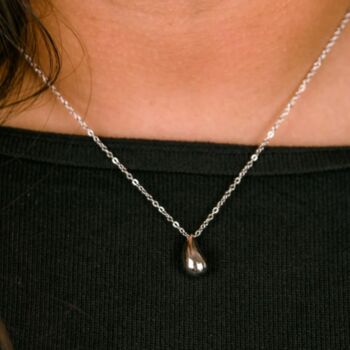 Gold Small Tear Drop Pendant Necklace, 3 of 3
