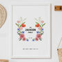 Personalised Floral Family Tree Print, thumbnail 1 of 9