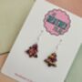 Purple And Gold Christmas Tree Glitter Earrings / Stocking Filler / Santa Present, thumbnail 10 of 10