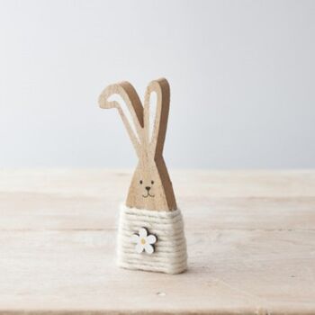 Wooden Bunny In Heart And Flower Design, 2 of 4