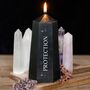 Protection Crystal Candle With Rough Black Obsidian, thumbnail 1 of 3