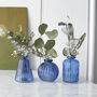 Blue Glass Bud Vases Set Of Three, thumbnail 2 of 3
